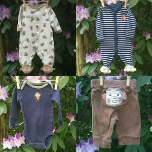 Carter's & Okie Dokie Newborn Monkey Bundle Set NB